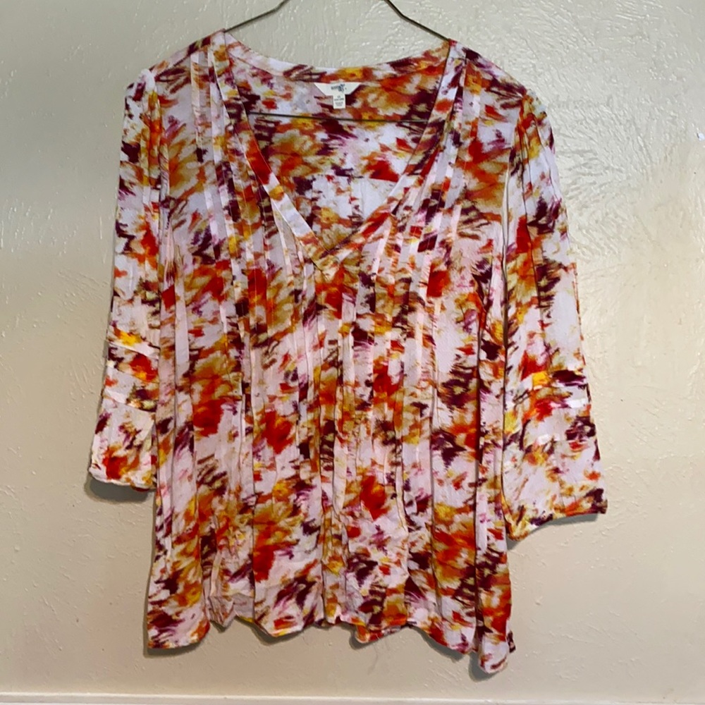 Terra Sky Watercolor V-Neck Shirt